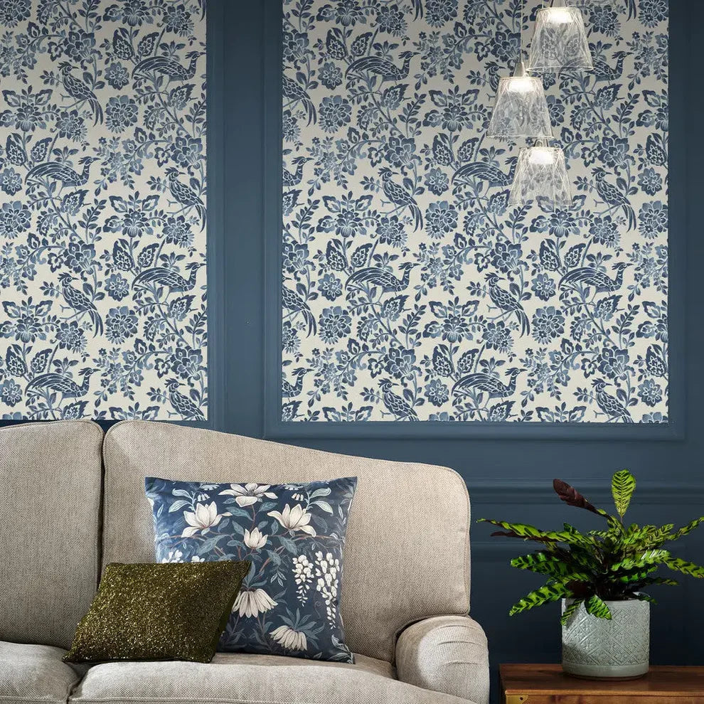 Adain Palace Wallpaper Dark Seaspray Blue