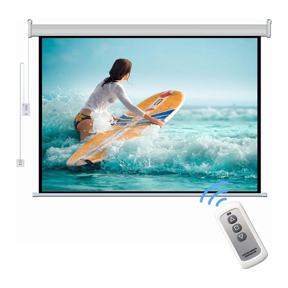 HTPNEO 150-Inch Electronic Projector Screen with Remote – 16:9