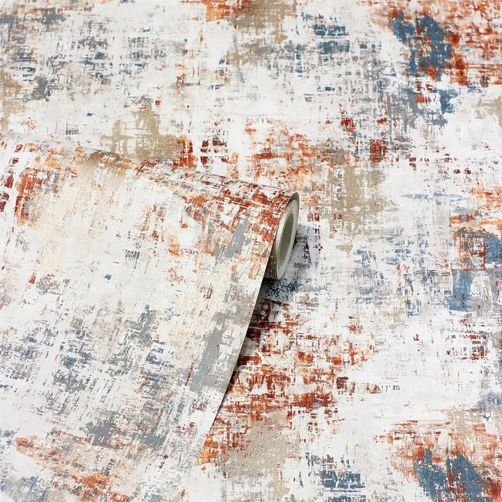 Abstract Texture Copper/Navy Wallpaper - Shopping4Africa