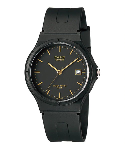 Casio Analog Resin Band Black Watch with Dial Gold MW59 - 1EV - Shopping4Africa