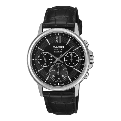 Casio Analog Round Black Dial with Genuine Leather Straps BMS-300L-1AVDF - Shopping4Africa