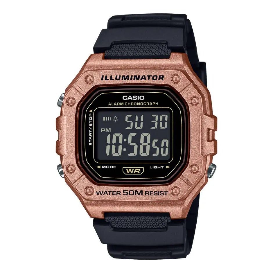 Casio Digital Watch with Silver Bezel and Black Band W - 218HM - 5BVDF - Shopping4Africa
