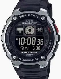 Casio Digital World Time Round Blue Watch AE - 2000W - 1BVDF - Shopping4Africa