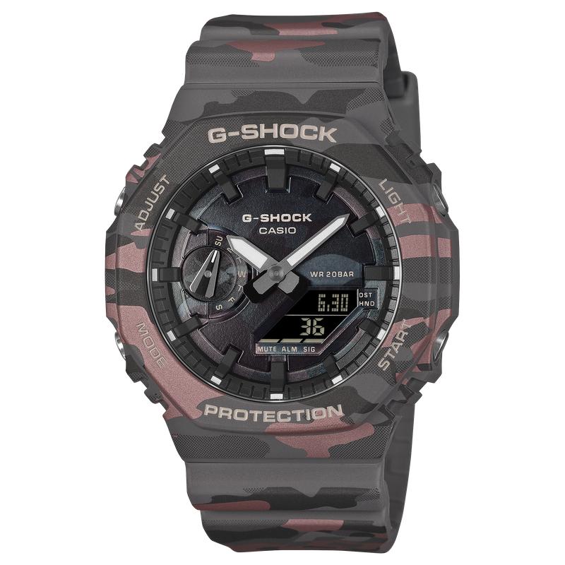 Casio G-Shock Red Camouflage Carbon Core Guard Analog-Digital Watch GA-2100CM-8ADR - Shopping4Africa