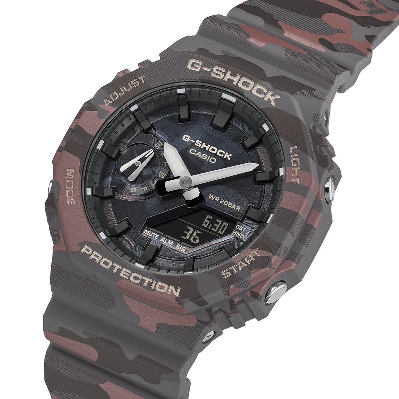 Casio G-Shock Red Camouflage Carbon Core Guard Analog-Digital Watch GA-2100CM-8ADR - Shopping4Africa