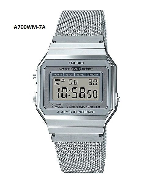 Casio Retro Steel Mesh Super Silver Watch A700WM - 7ADF - Shopping4Africa