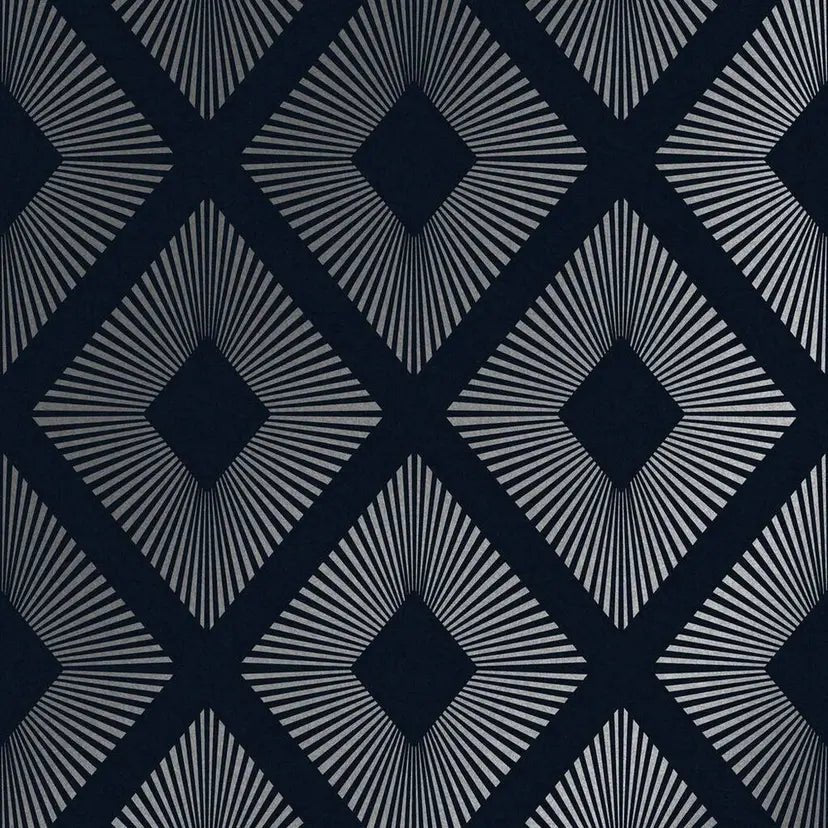 Deco Triangle Wallpaper - Navy - Shopping4Africa