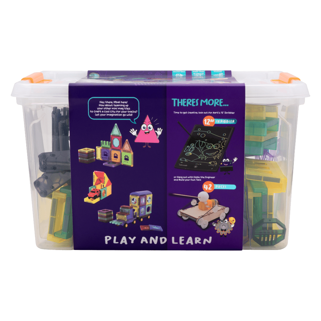 Edu - matic Mini - Mag Magnetic Tile Tracks with 2 cars and 93 pieces - Shopping4Africa