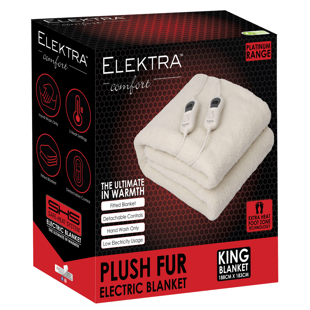 Elektra 2203 - E/Comfort Electric Blanket Acrylic Plush Fur - KING - Shopping4Africa