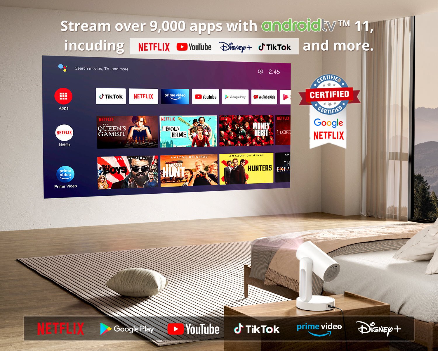 ETOE Starfish Smart TV Projector - Google and Netflix certified Android 11 - Shopping4Africa