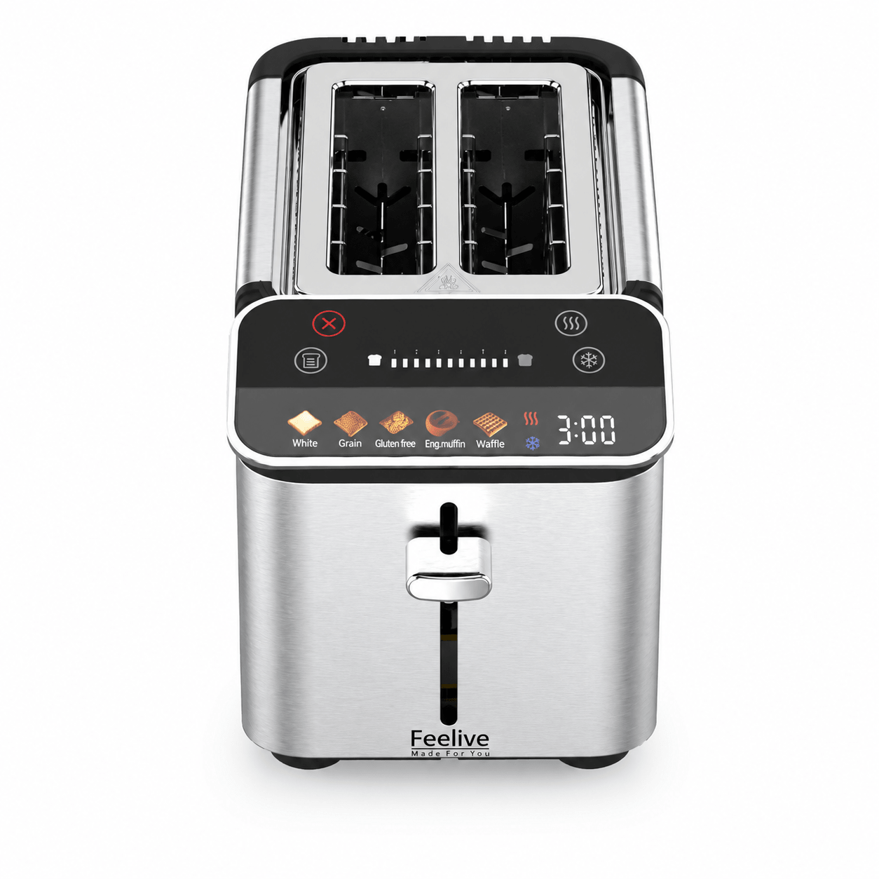 Feelive 2 Slice Stainless Steel Digital Toaster with LED Display - Shopping4Africa