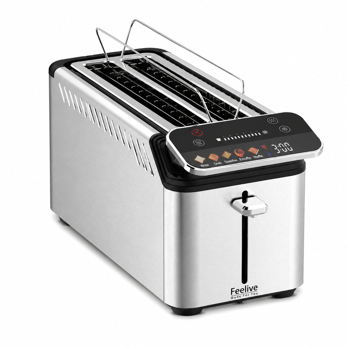 Feelive 4 Slice Digital Stainless Steel Toaster with LED Display - Shopping4Africa