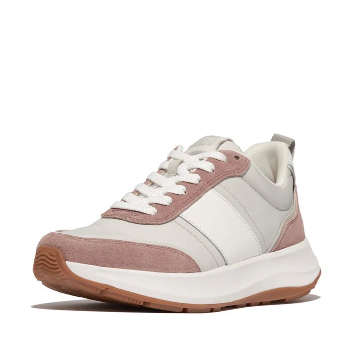 FitFlop F - Mode Flow Fabric/Suede/Leather Flatform Trainers Dusky Pink Mix - Shopping4Africa