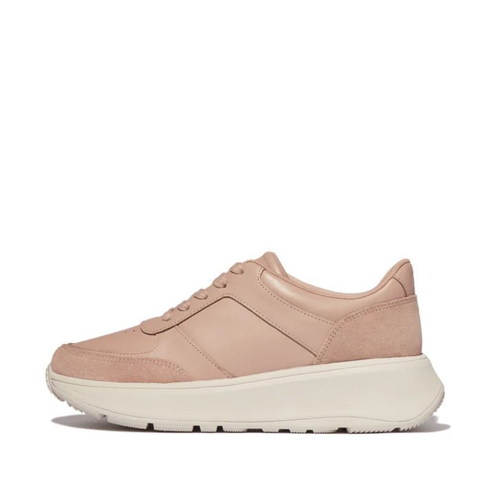 FitFlop F - Mode Leather/Suede Flatform Trainers Classic Beige - Shopping4Africa