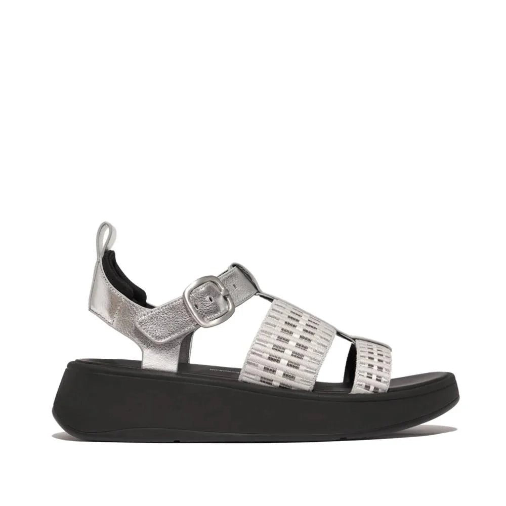 FitFlop - F - MODE Metallic - Leather/Webbing Flatform Fisherman Sandals Silver - Shopping4Africa
