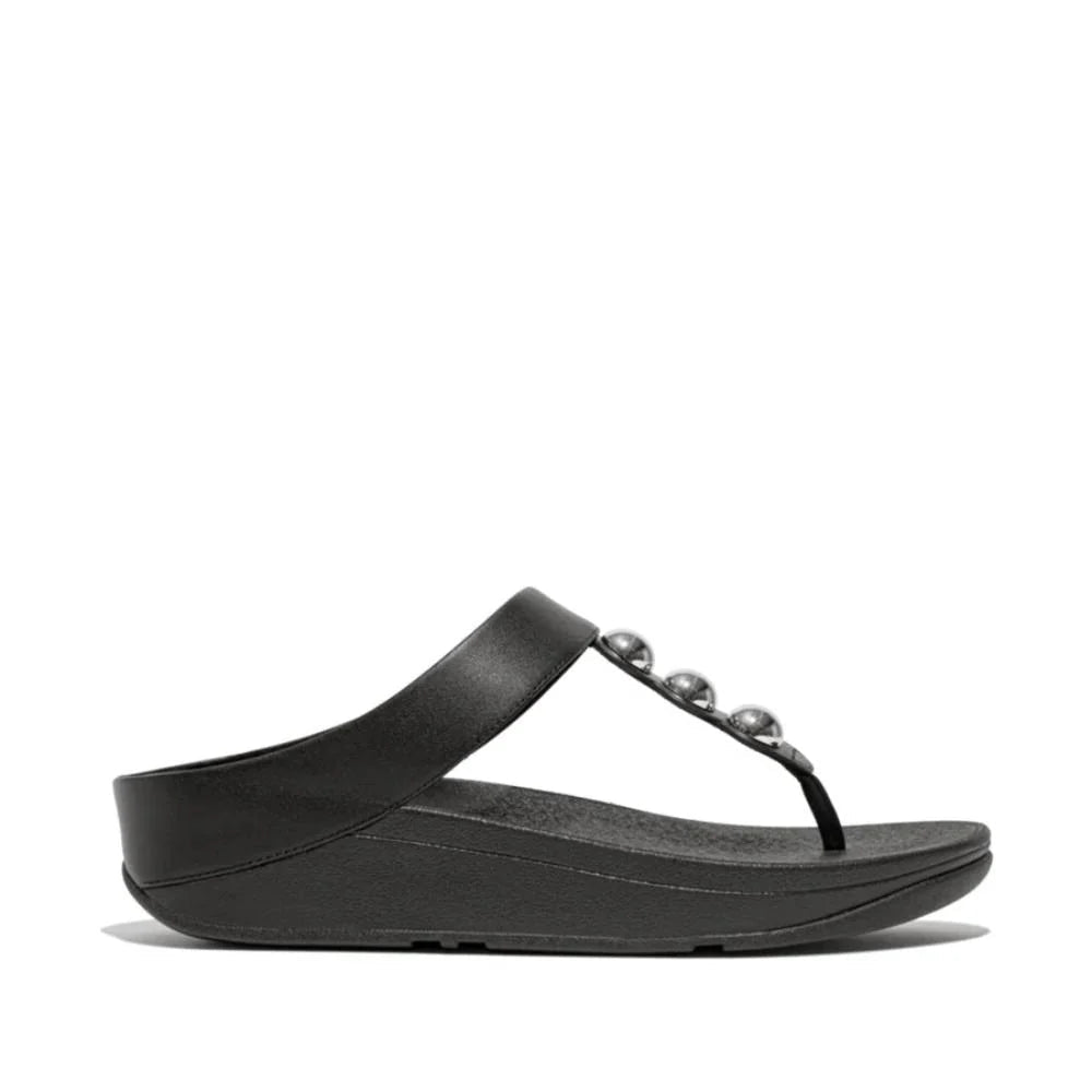 FitFlop - Fino Mirror - Dome Leather Toe - Post Black - Shopping4Africa