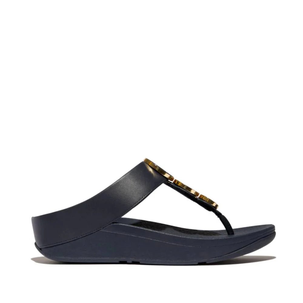 FitFlop - Fino Resin - Hoop Leather Toe - Post Sandals Midnight Navy - Shopping4Africa