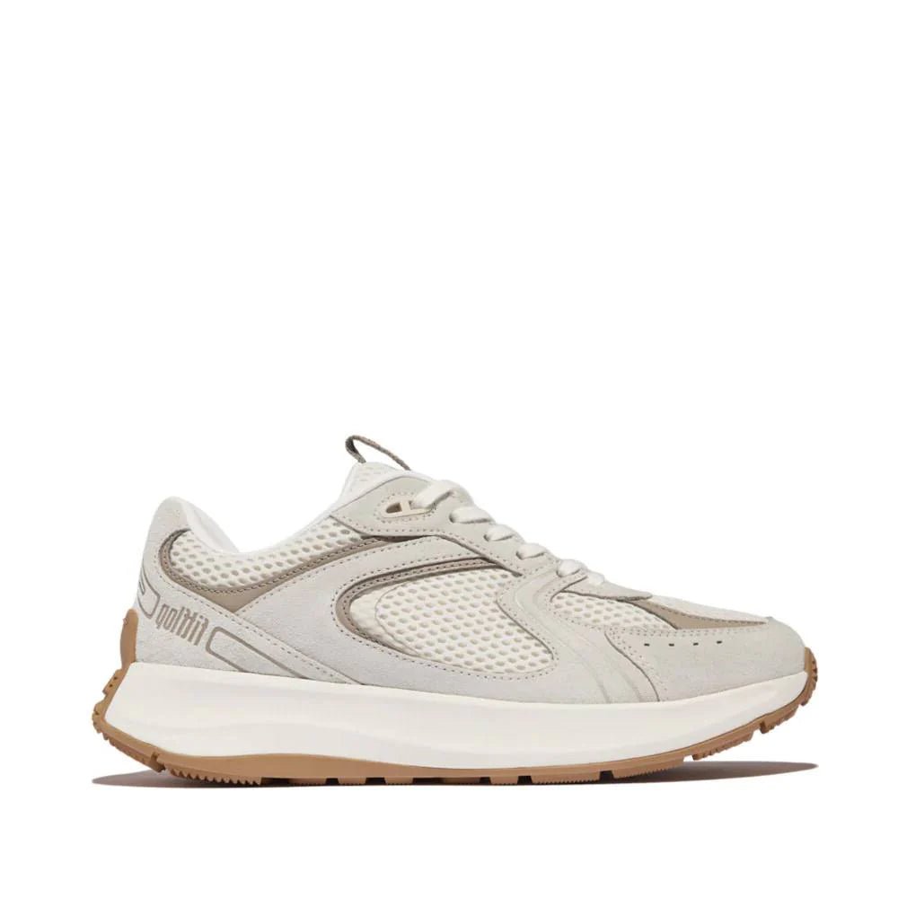 FitFlop Flow Suede/Mesh Flatform Trainers Sneakers Urban White - Shopping4Africa
