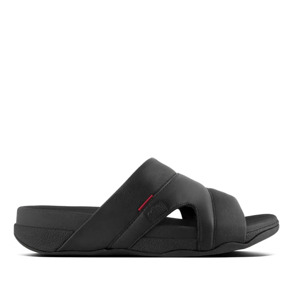 FitFlop Freeway Pool Slide in Leather Black - Shopping4Africa