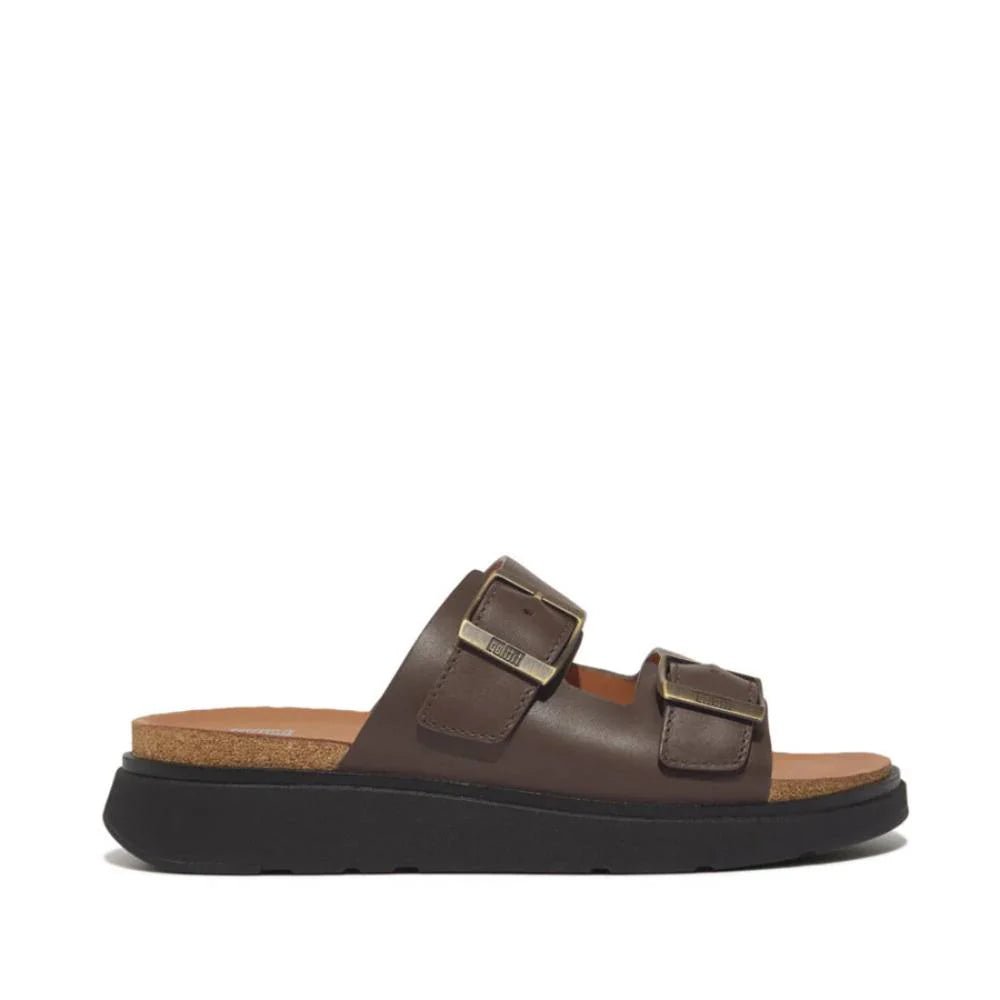 FitFlop Gen - FF Mens Buckle Two - Bar Leather Slides Brown - Shopping4Africa