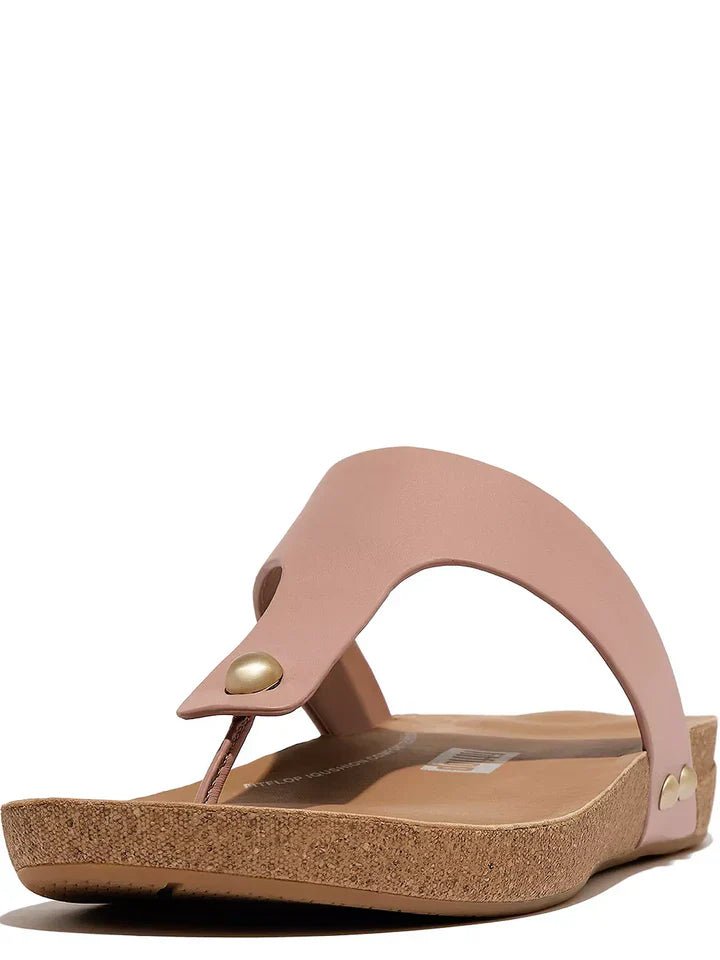 FitFlop - IQushion Leather Toe - Post Sandals Beige Buff - Shopping4Africa