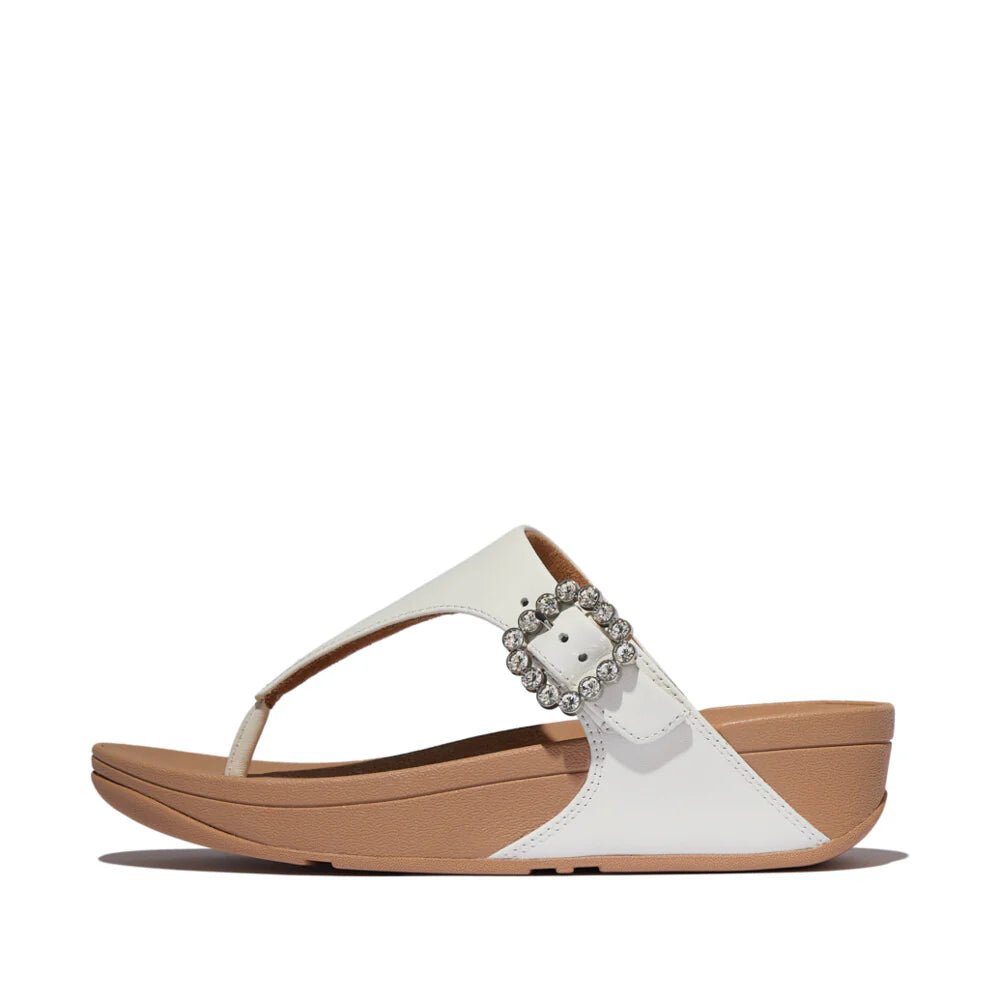 Fitflop - Lulu - Crystal - Buckle Leather Toe - Post Sandals Urban White - Shopping4Africa