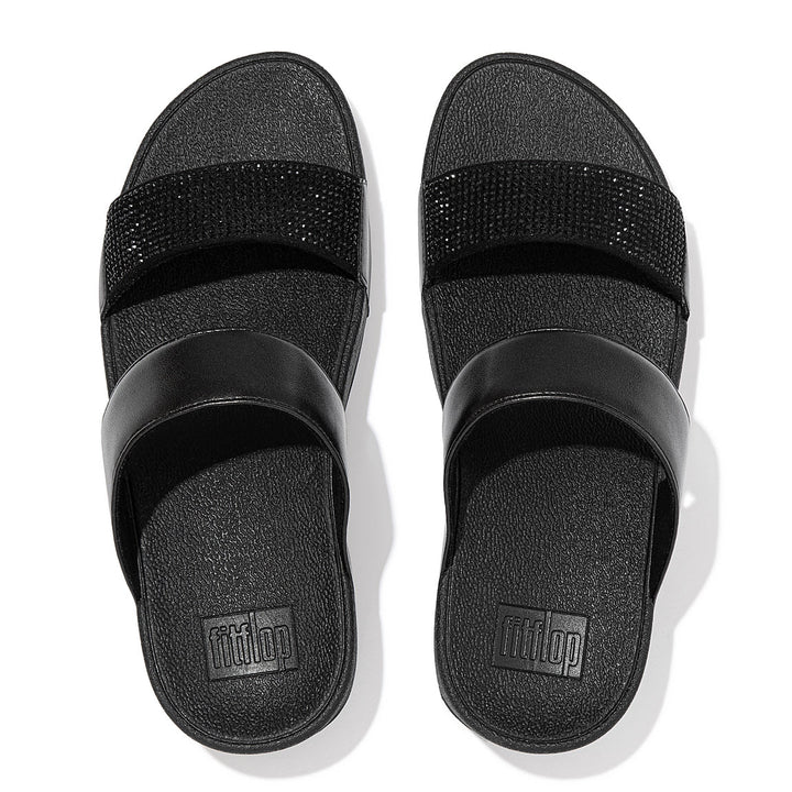 FitFlop Lulu Crystal Slide Sandals All Black - Shopping4Africa
