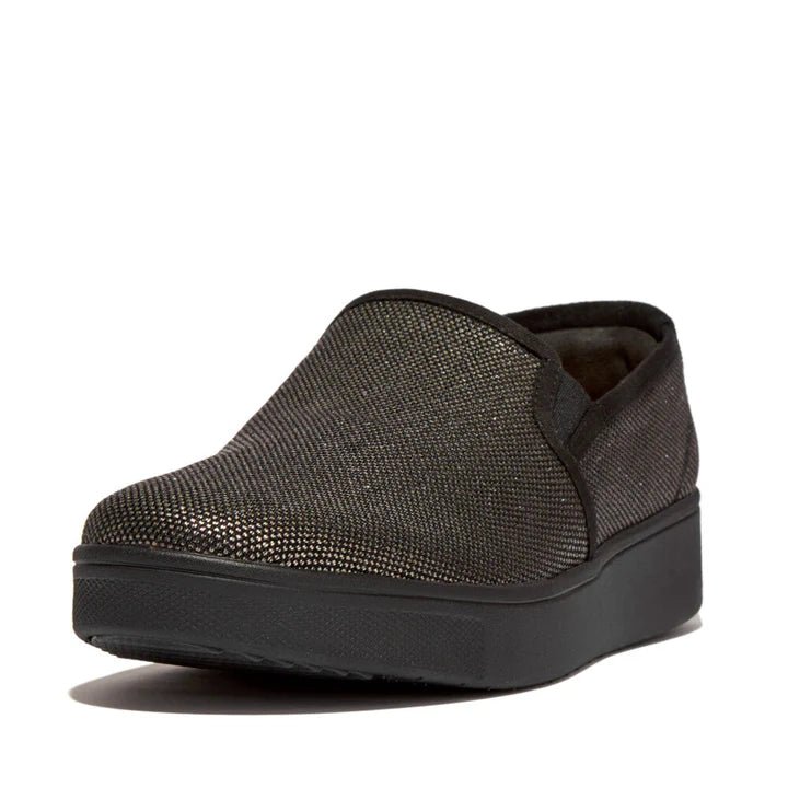 FitFlop RALLY Glitz Canvas Skate Trainers Black - Shopping4Africa