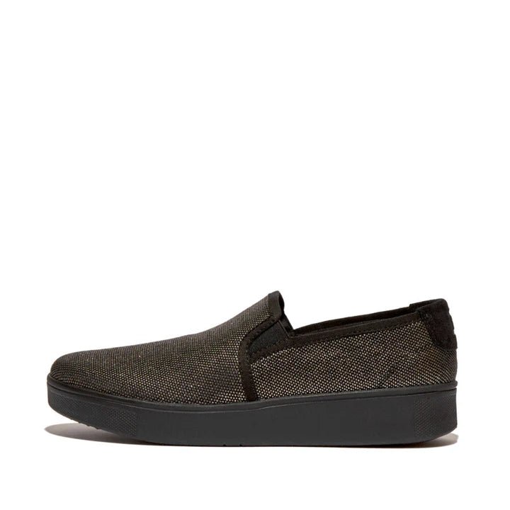 FitFlop RALLY Glitz Canvas Skate Trainers Black - Shopping4Africa
