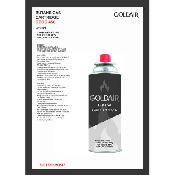 Goldair Butane Gas Cartridge 450ml (Pack of 4) GBGC - 450 - Shopping4Africa