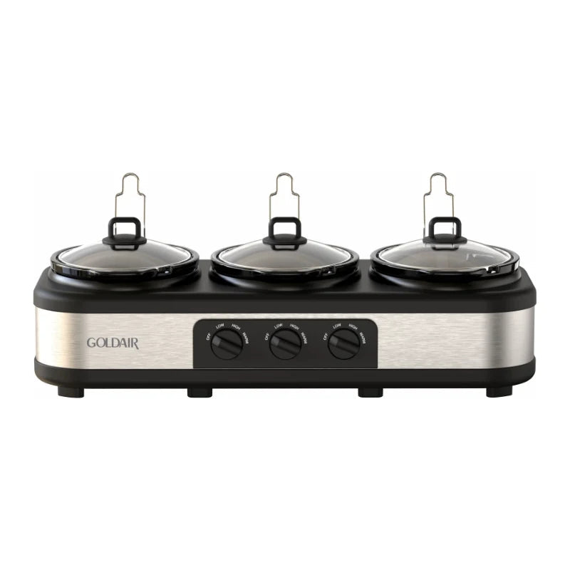Goldair Triple Pot Slow Cooker 3 x 2.5L - Shopping4Africa