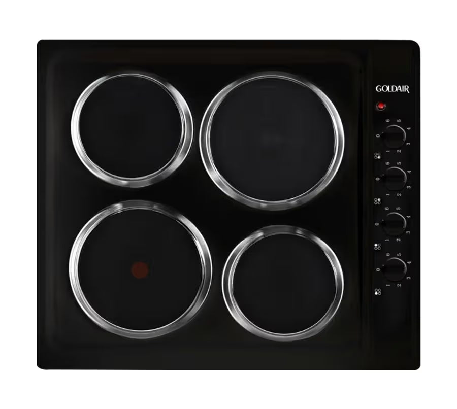 Goldair 600mm Electric Hob – 4 Solid Hotplates GEH-400B