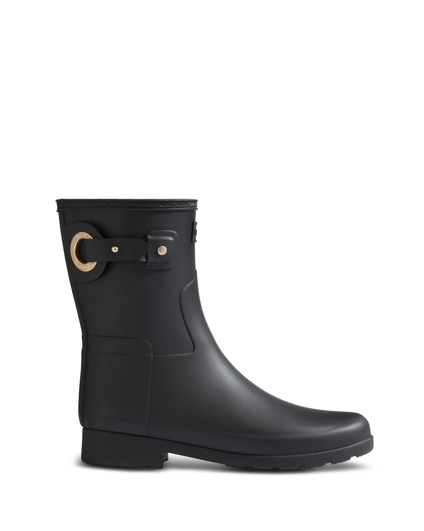 Hunter Refined Short Eyelet Buckle Boots Black - Shopping4Africa