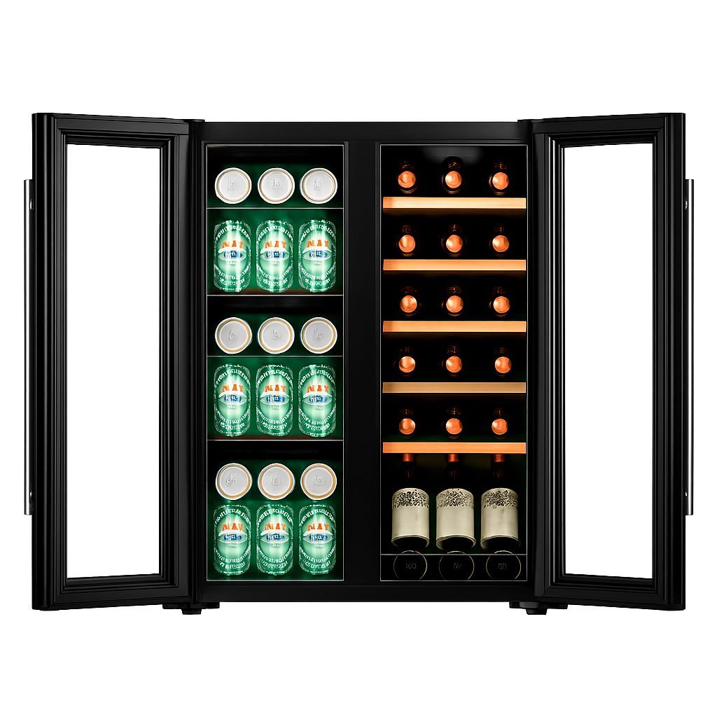 JVC 160 Litre Double Door Wine & Beverage Cooler Model Number WG - NRFW16B5S - Shopping4Africa