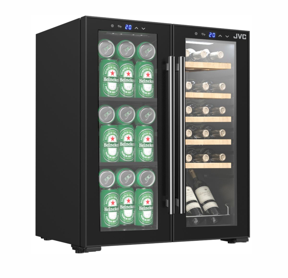 JVC 160 Litre Double Door Wine & Beverage Cooler Model Number WG - NRFW16B5S - Shopping4Africa