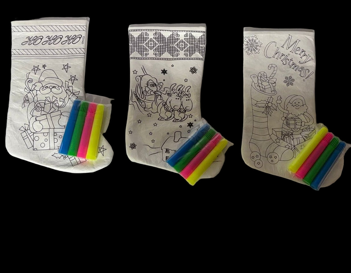 Kraft Kit - Colour your own Christmas Stocking Assorted - Shopping4Africa
