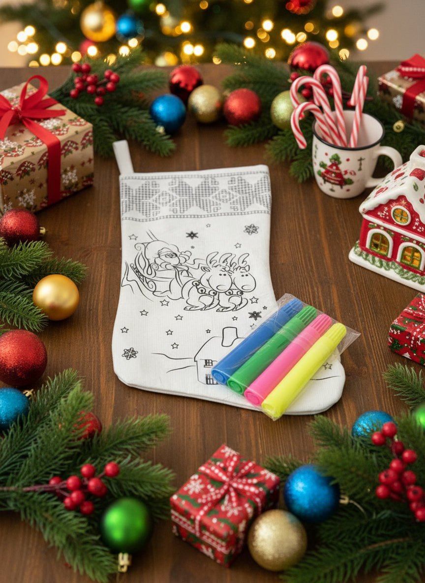 Kraft Kit - Colour your own Christmas Stocking Assorted - Shopping4Africa