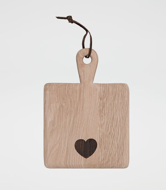 Laid Back 'Annalize' Handcrafted Oak Square Paddle 210mm x 210mm Rustic Design Heart Shape Leather Thong - Shopping4Africa