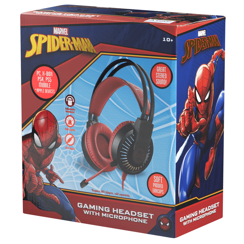 Marvel Spiderman Gaming headphones with a boom mic - Shopping4Africa