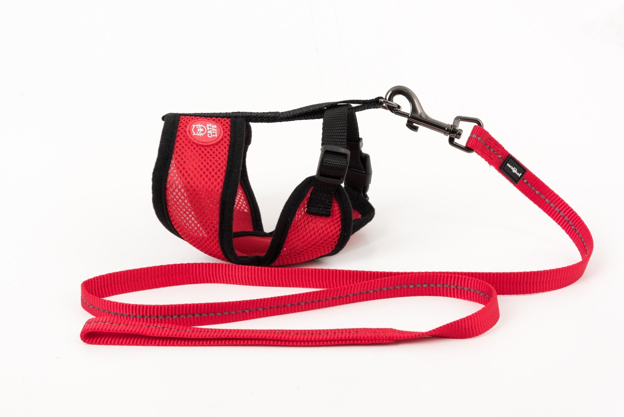 Mini Soft Harness for Cats with Velcro Red with Leash - Shopping4Africa