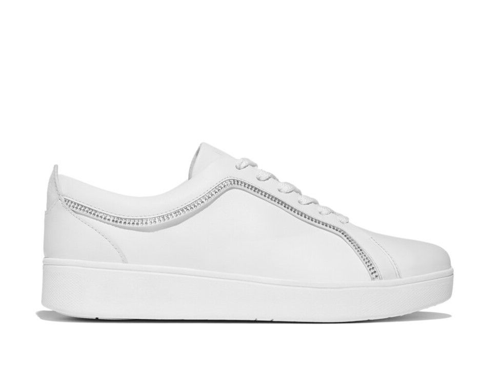 Rally Crystal - Trim Leather Trainers Urban White - Shopping4Africa