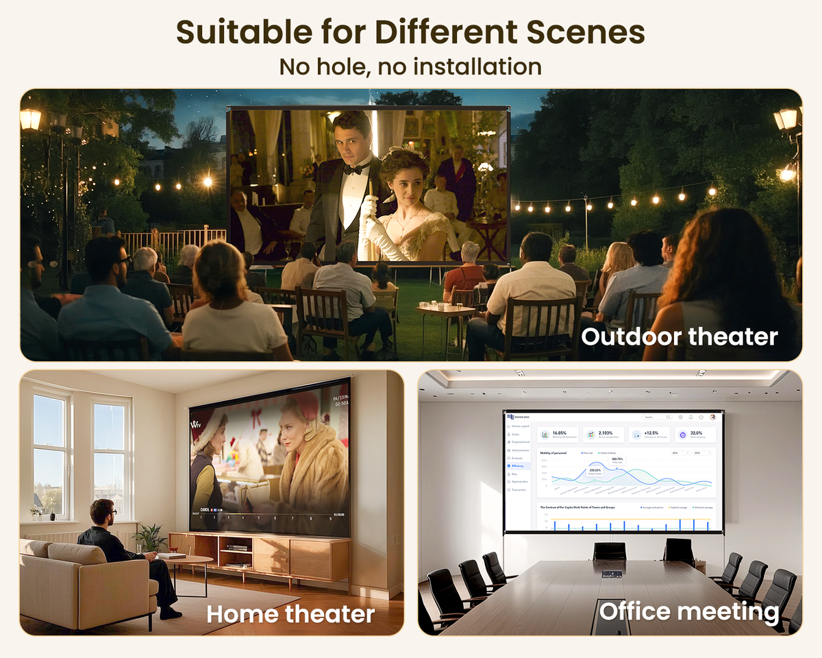 ETOE 120-Inch Portable Folding Projector Screen – 16:9 Aspect Ratio