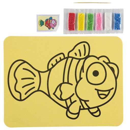 Sand Art Peel - off Stickers (pack 0f 5 - A5 sheet with Sand) - Assorted - Shopping4Africa