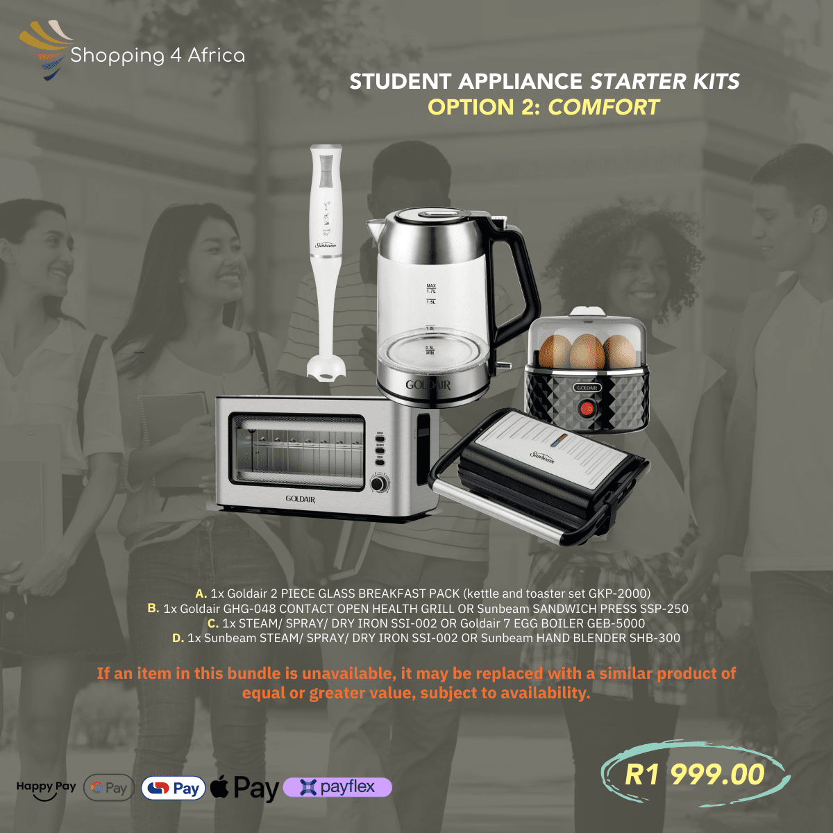 Student Appliance Starter Kit Option 2: Comfort - Shopping4Africa