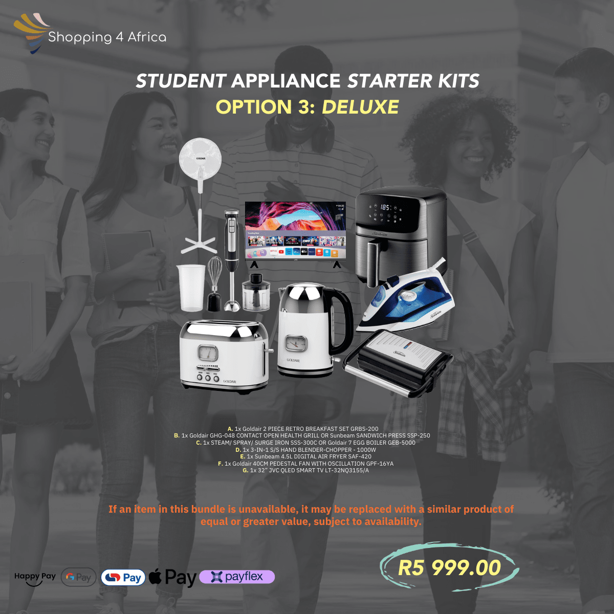 Student Appliance Starter Kit Option 3: Deluxe - Shopping4Africa
