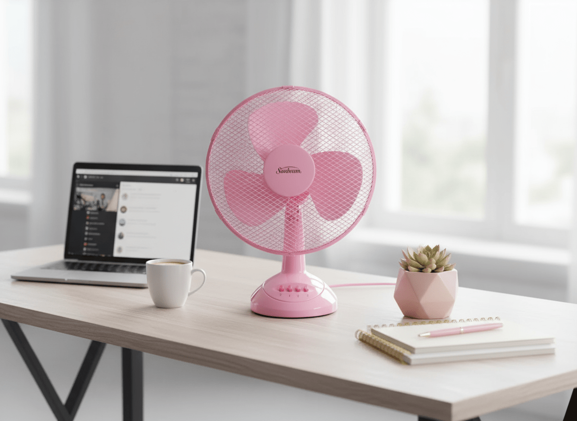 Sunbeam 12 - inch (40cm) Oscillating Desk Fan - Pink SDF - 12P - Shopping4Africa