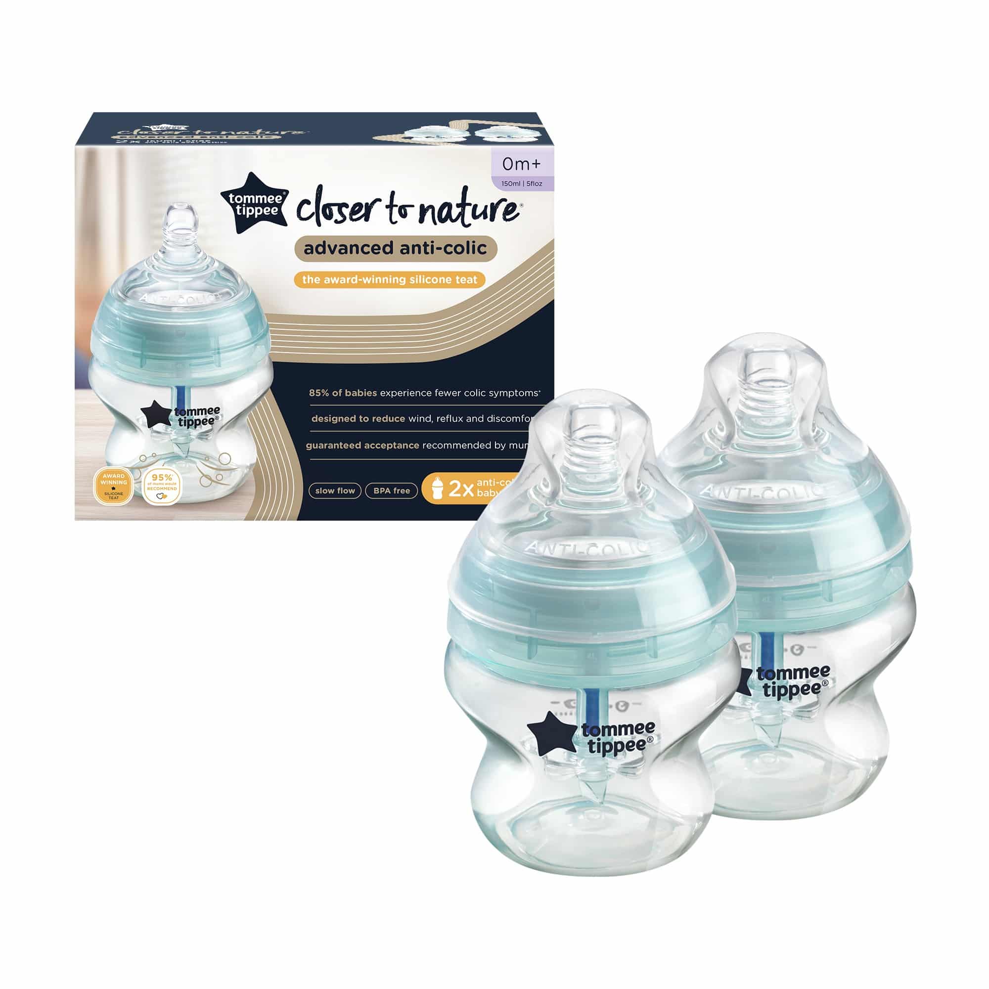 Tommee Tippee 260Ml Advanced Anti - Colic Bottle 2Pk 0M+ - Shopping4Africa