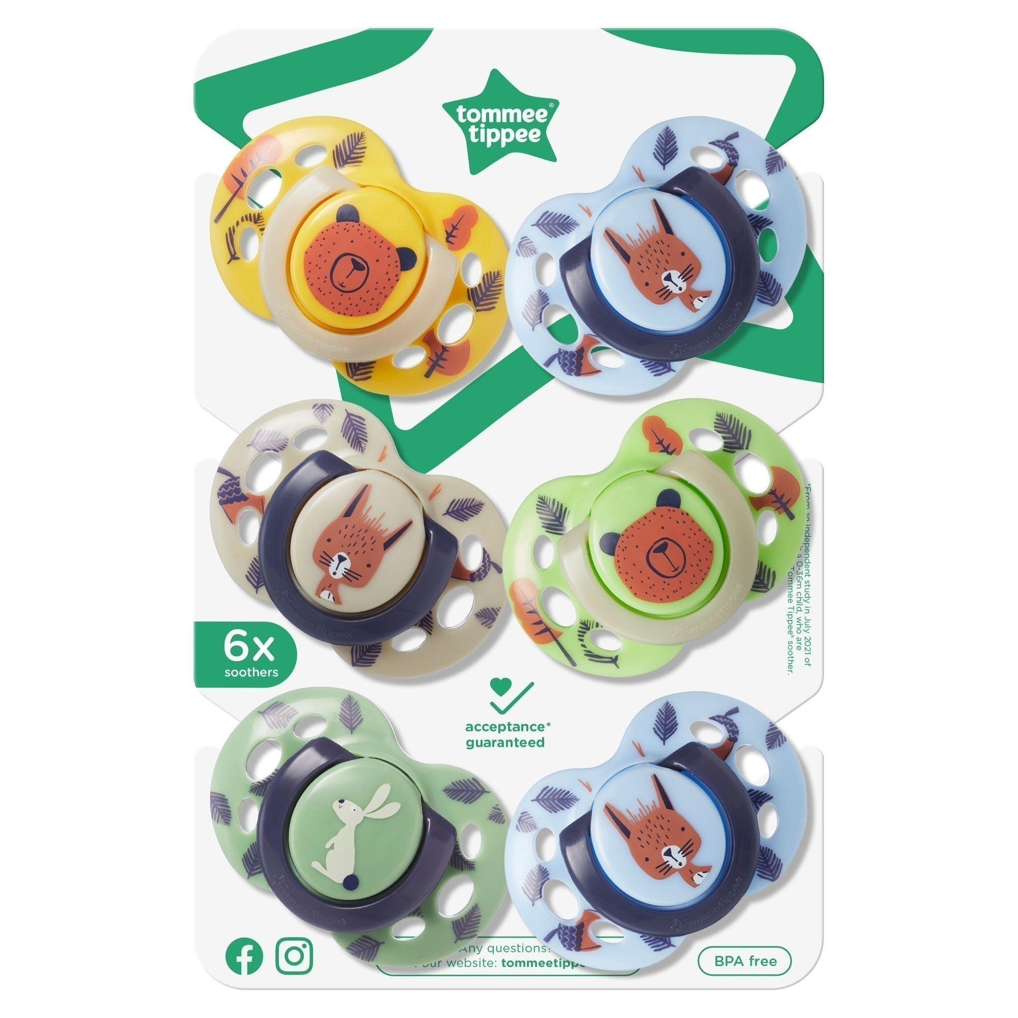 Tommee Tippee Ecomm Fun Soother 6 - 18M 6Pk - Boy - Shopping4Africa