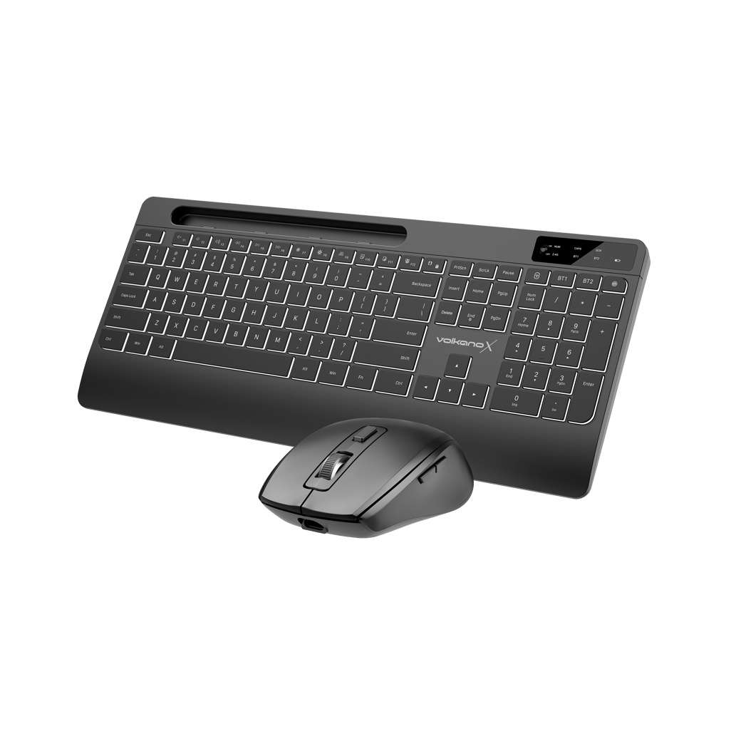 VolkanoX Gem Bluetooth Wireless Keyboard and Mouse combo - Black - Shopping4Africa