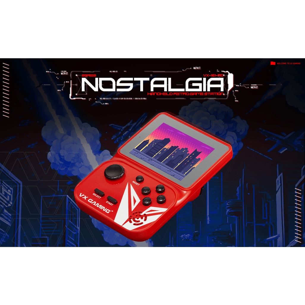 VX Gaming Nostalgia Series Handheld Retro Game Station with 4GB Micro SD - Red - Shopping4Africa
